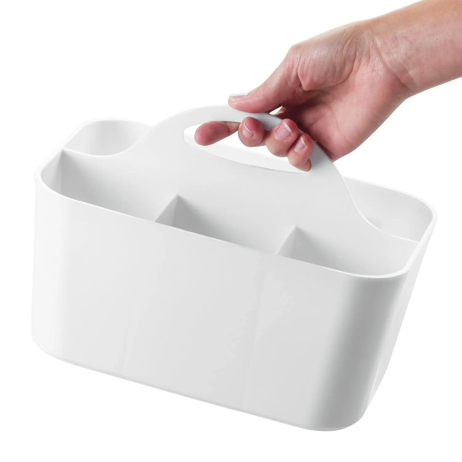 mDesign Besteckkorb Besteckhalter Weiß mit Griff