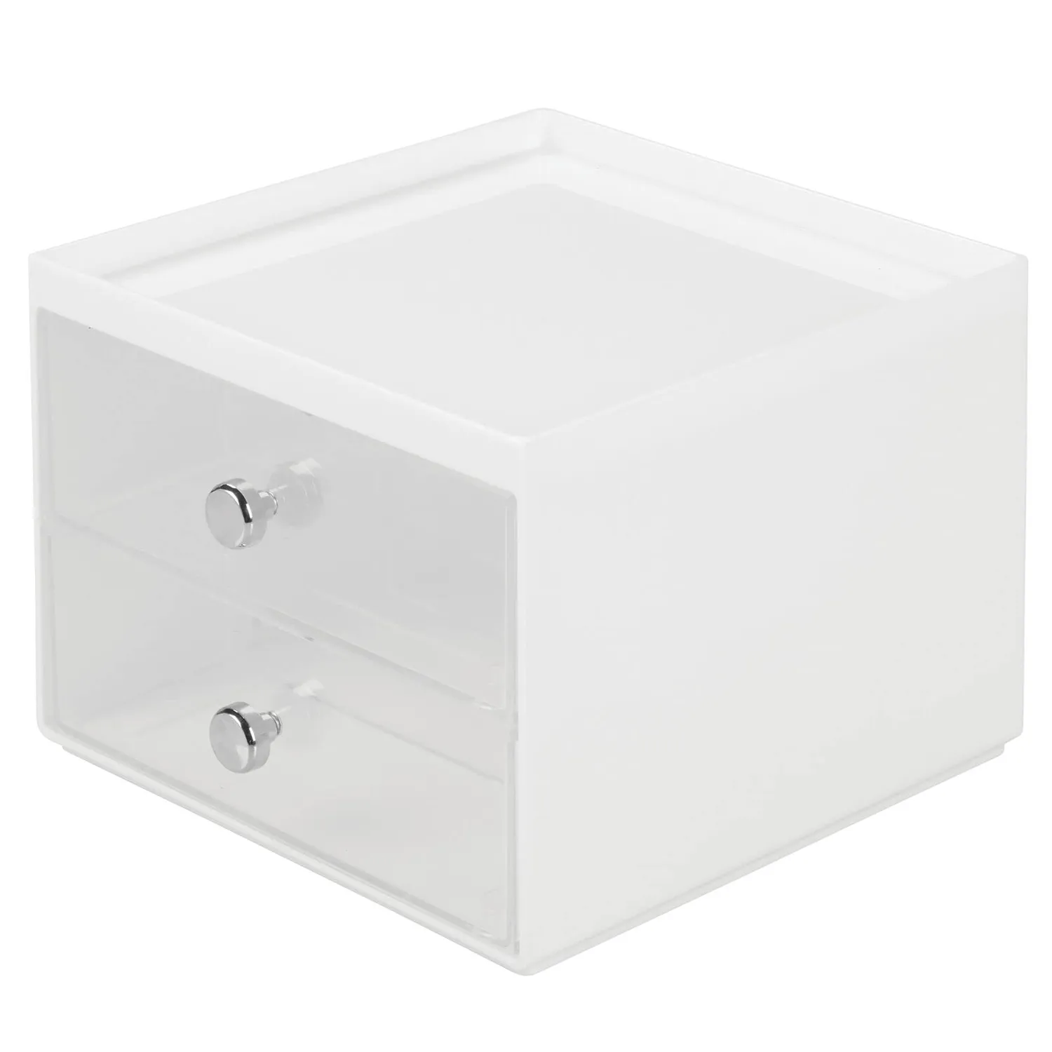 mDesign Brillenbox 2 Schubladen weiß-transparent Aufbewahrung