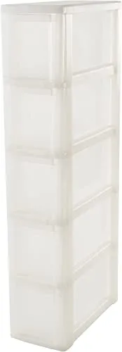 Iris Ohyama NSC-205 Rollcontainer weiß 5x10 L schmal