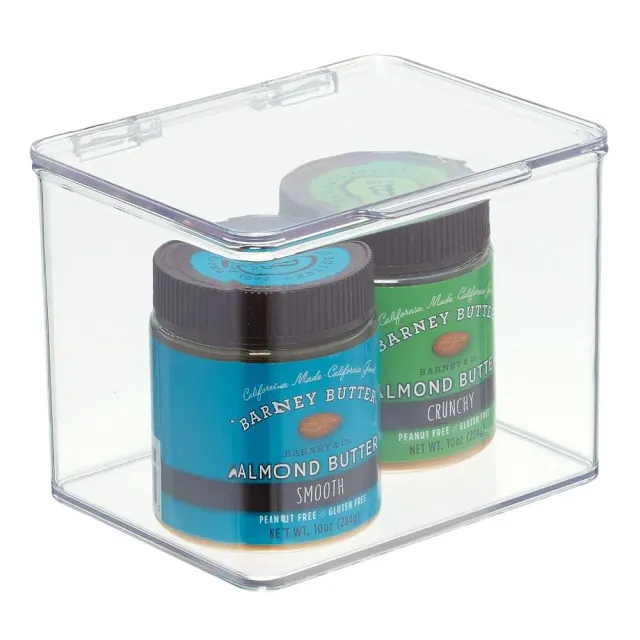 mDesign Aufbewahrungsbox Kunststoff transparent 4er-Set Deckel