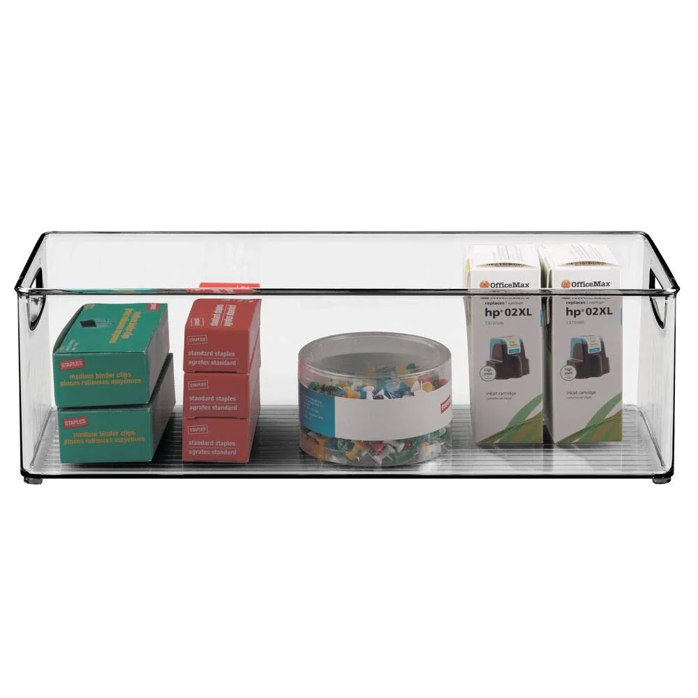 mDesign Aufbewahrungsbox mit Griff 2er-Set grau 40,6 cm