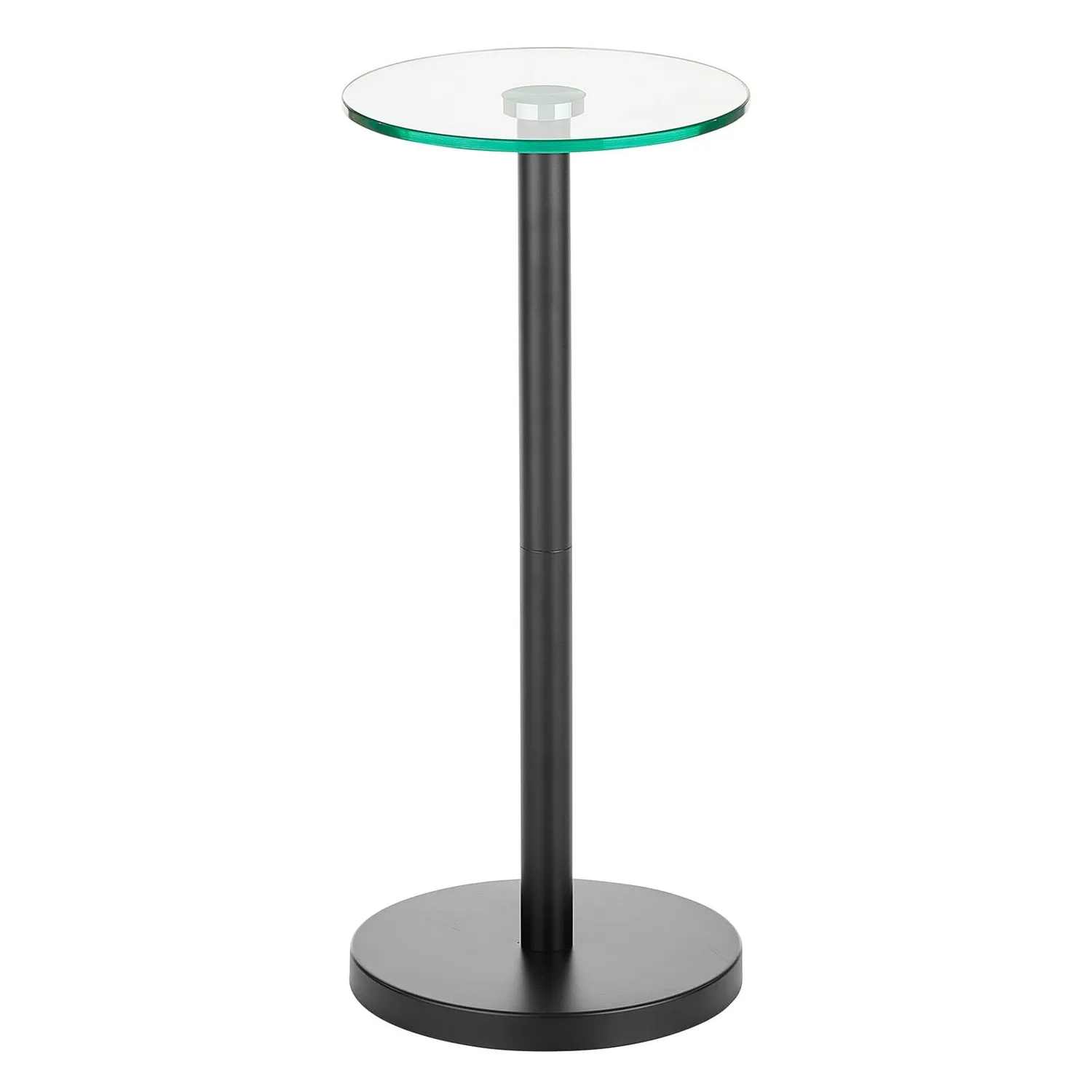 mDesign Beistelltisch Metall Glas 24,1 cm Mattschwarz