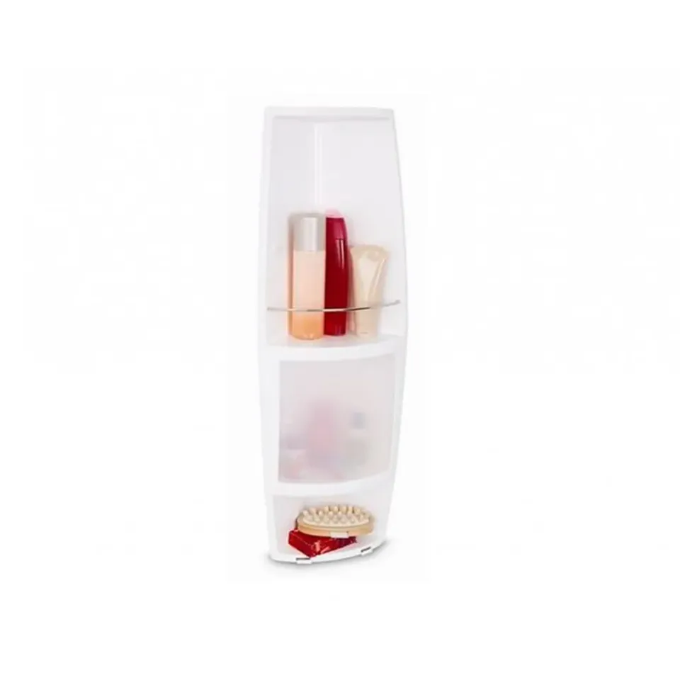 Kreher Duschablage Eckregal Weiß Transparent 15x15x70cm