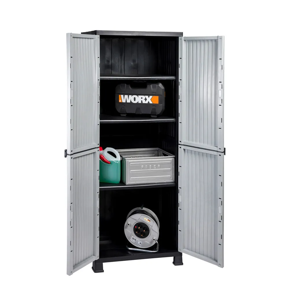 Kreher Noble Kunststoffschrank Grau 2er Set 68x40x171 cm