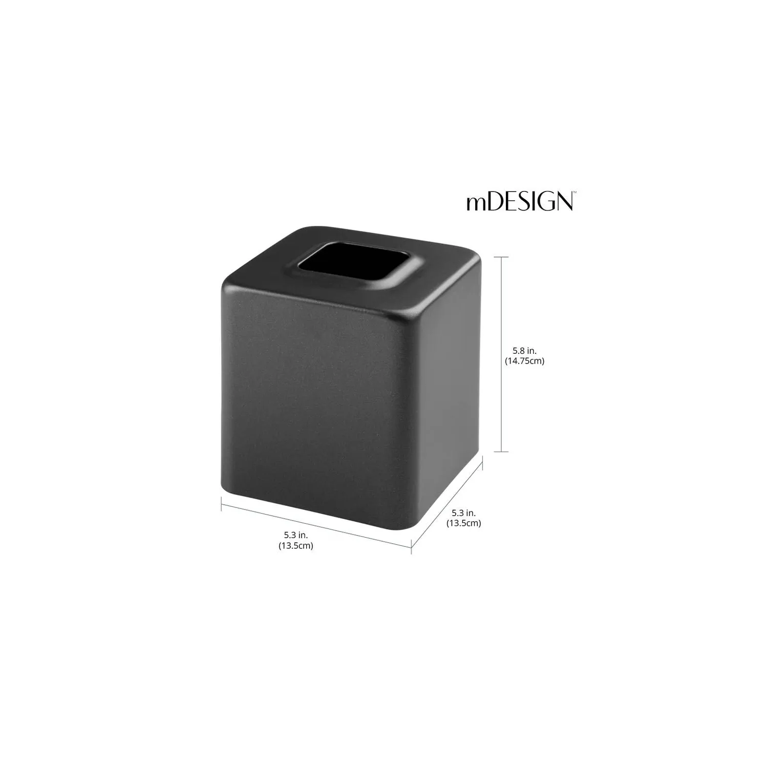 mDesign Taschentuchbox Metall schwarz 13,5 cm