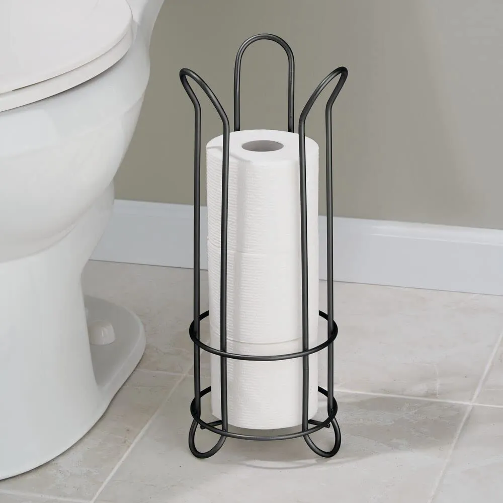 mDesign Toilettenpapierhalter freistehend schwarz 3 Rollen