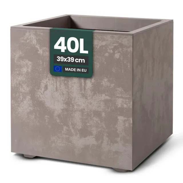 Kreher Millennium Pflanzkübel 40 Liter eckig Sandbraun
