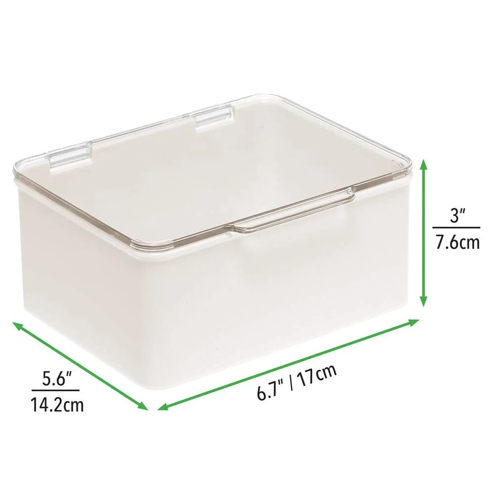 mDesign Aufbewahrungsbox mit Deckel 4er transparent stapelbar