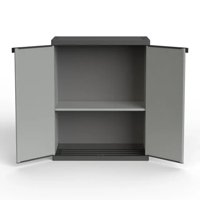Kreher Armadio 68x38,5x85 cm Kunststoffschrank Schwarz stapelbar