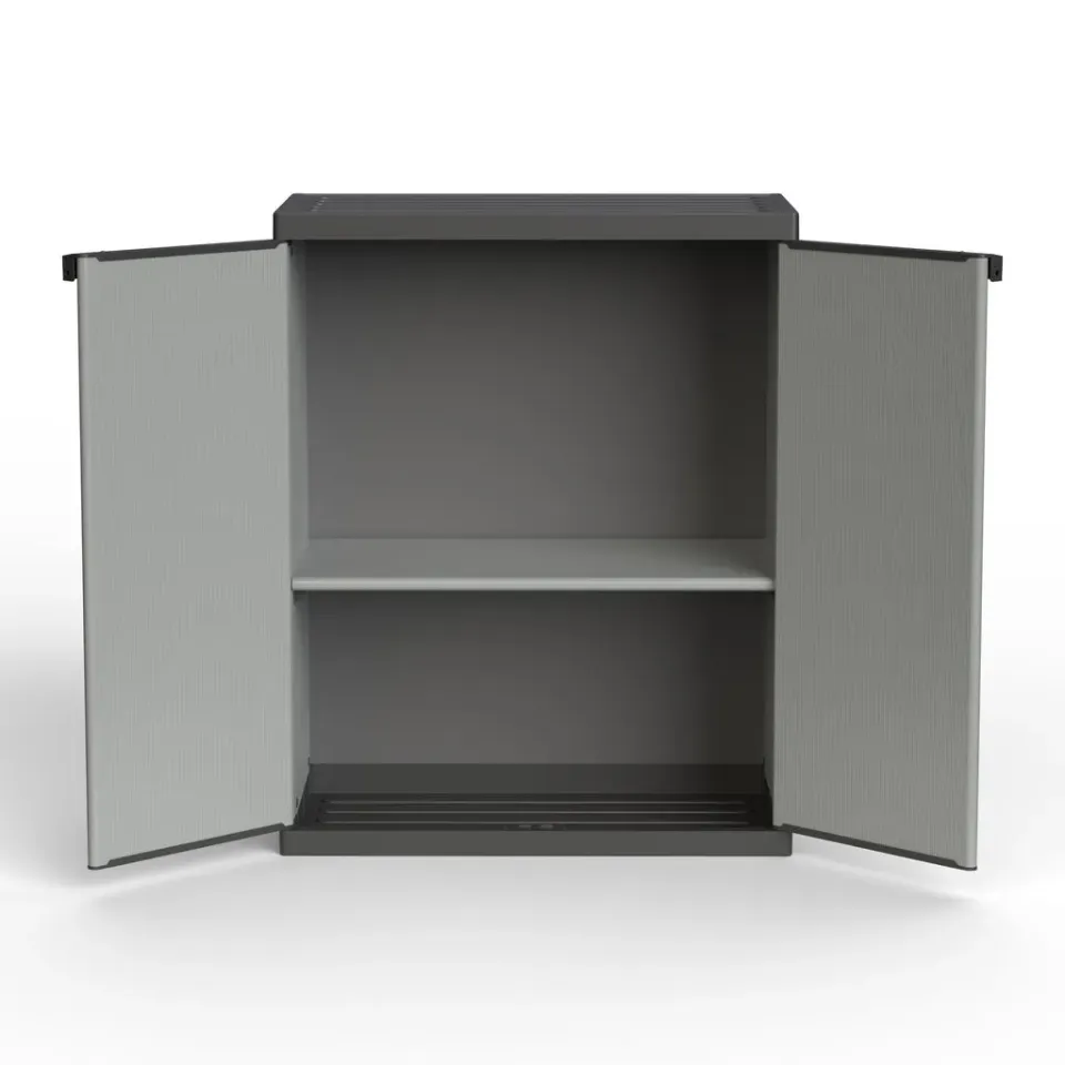 Kreher Armadio 68x38,5x85 cm Kunststoffschrank Schwarz stapelbar