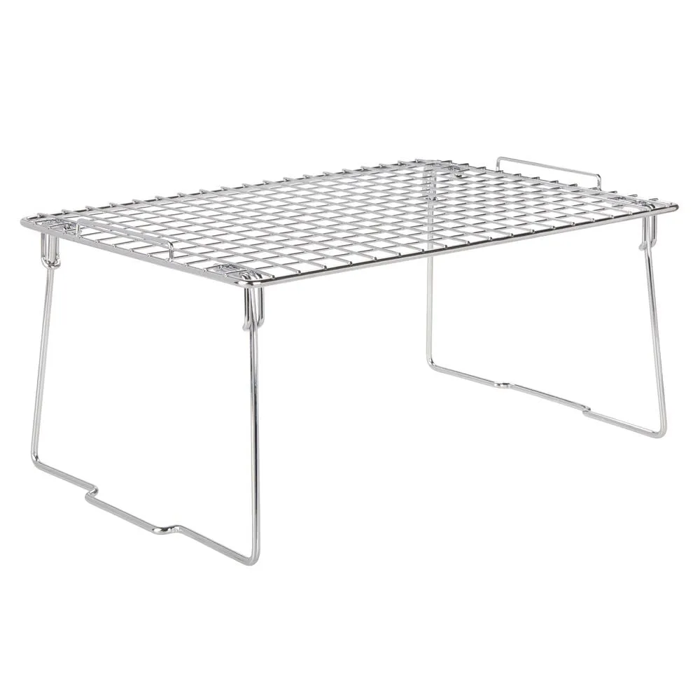 mDesign 03106MDKEU Schrankregal silber klappbar stapelbar