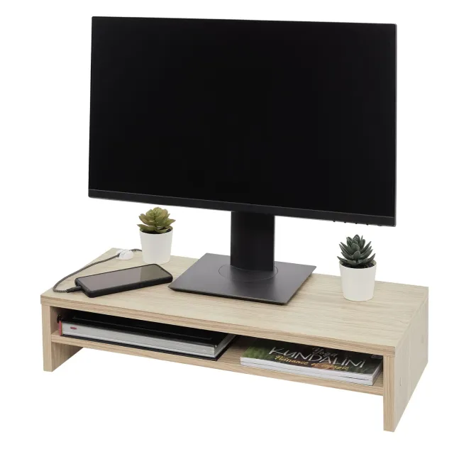 Iris Ohyama MS-590S Monitorständer 27 Zoll hellbraun