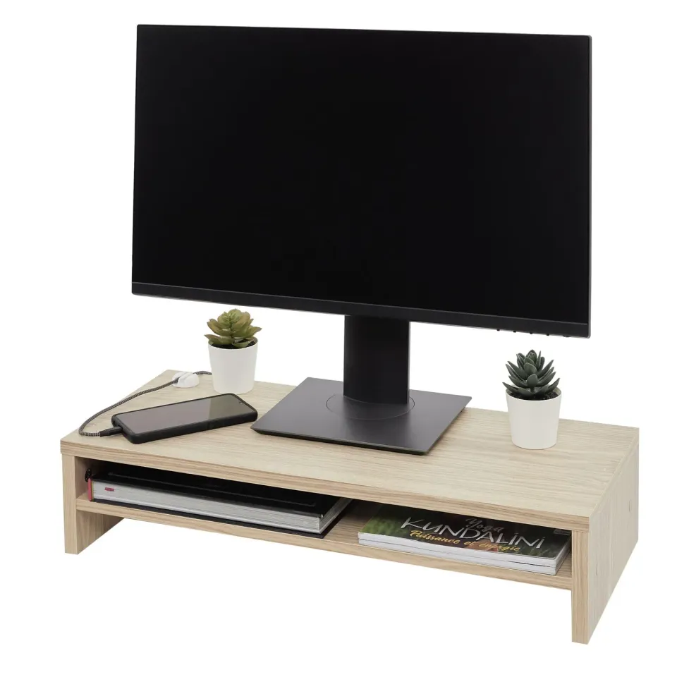 Iris Ohyama MS-590S Monitorständer 27 Zoll hellbraun