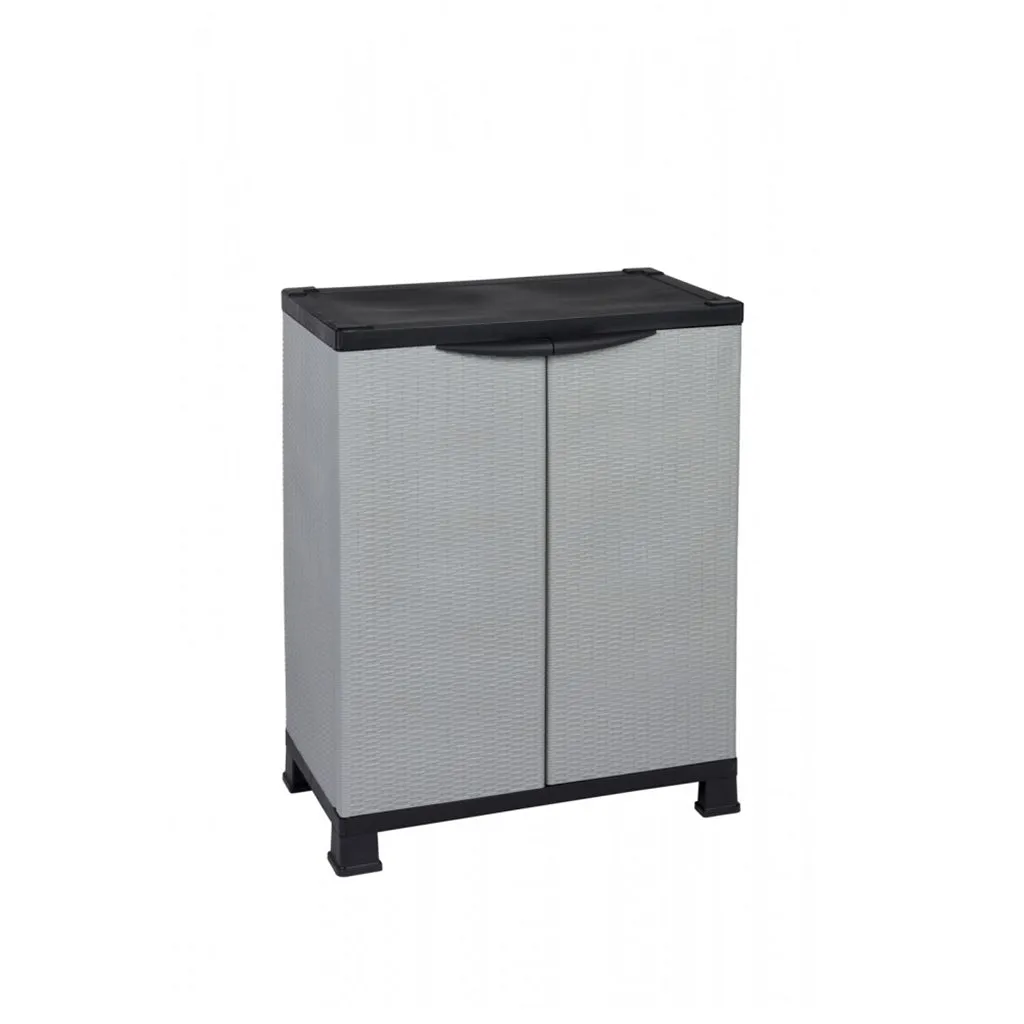 Kreher Madera Kunststoffschrank Bundle grau 2tlg Rattan