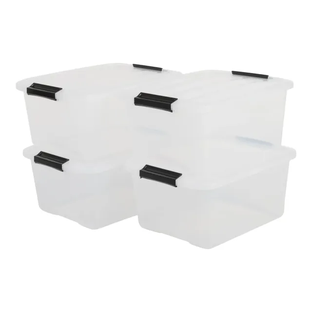 Iris Ohyama Top Box TB-15 Aufbewahrungsbox 15 L 4er-Set transparent