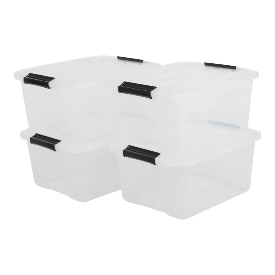 Iris Ohyama Top Box TB-15 Aufbewahrungsbox 15 L 4er-Set transparent