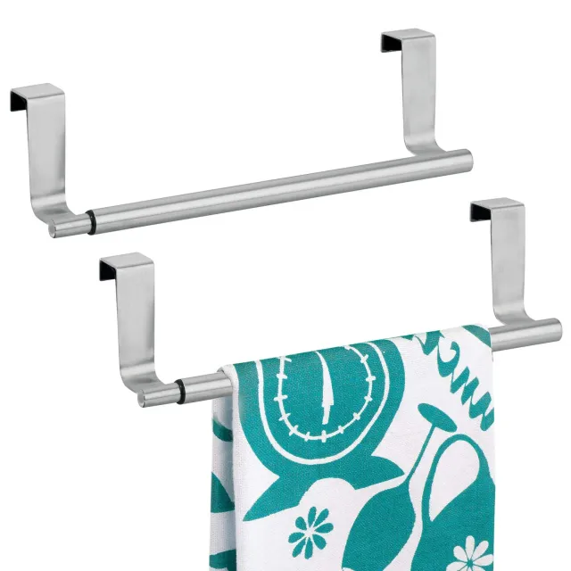 mDesign Handtuchhalter Teleskop 2er-Set Edelstahl silber