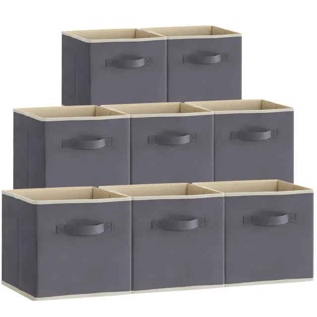 Lifewit Stoffbox 8er Set Grau 33cm für Kallax