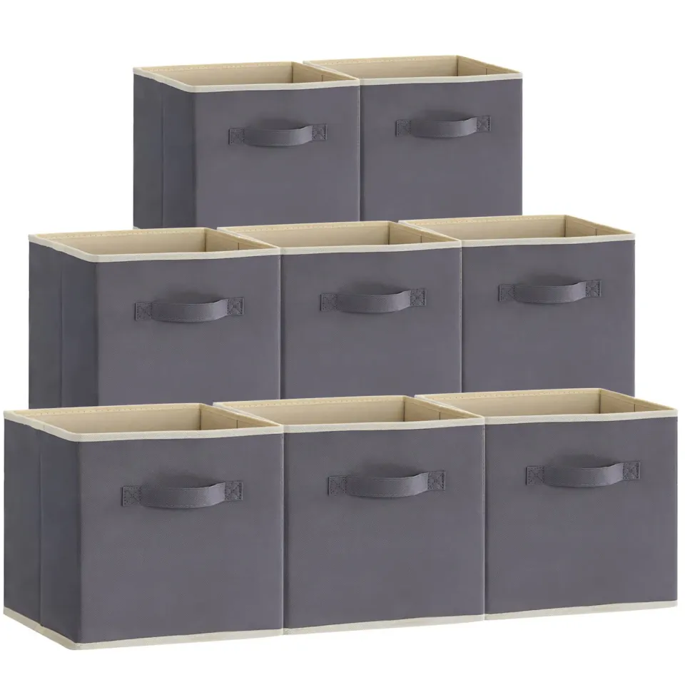 Lifewit Stoffbox 8er Set Grau 33cm für Kallax