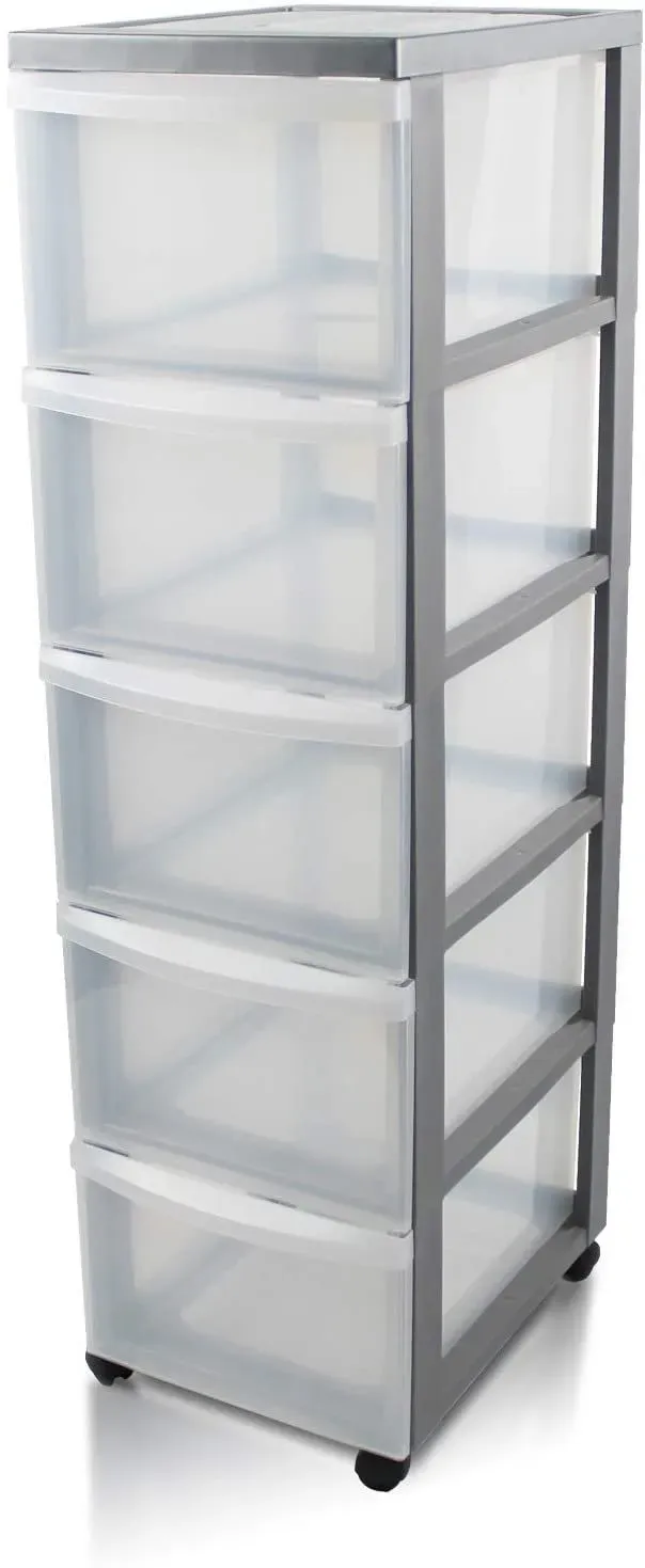 Iris Ohyama SCF-A5 Rollcontainer 5x15L transparent