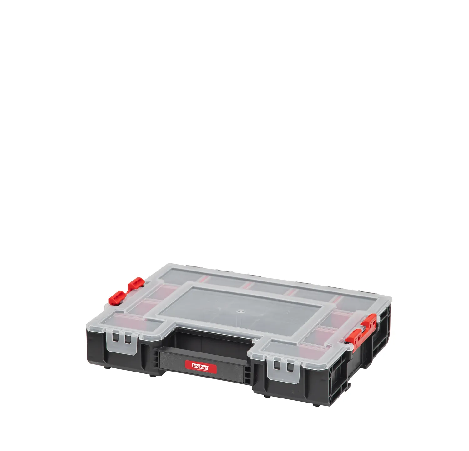 Kreher Regulat Sortimentskasten 2er Set Transparent Stapelbar