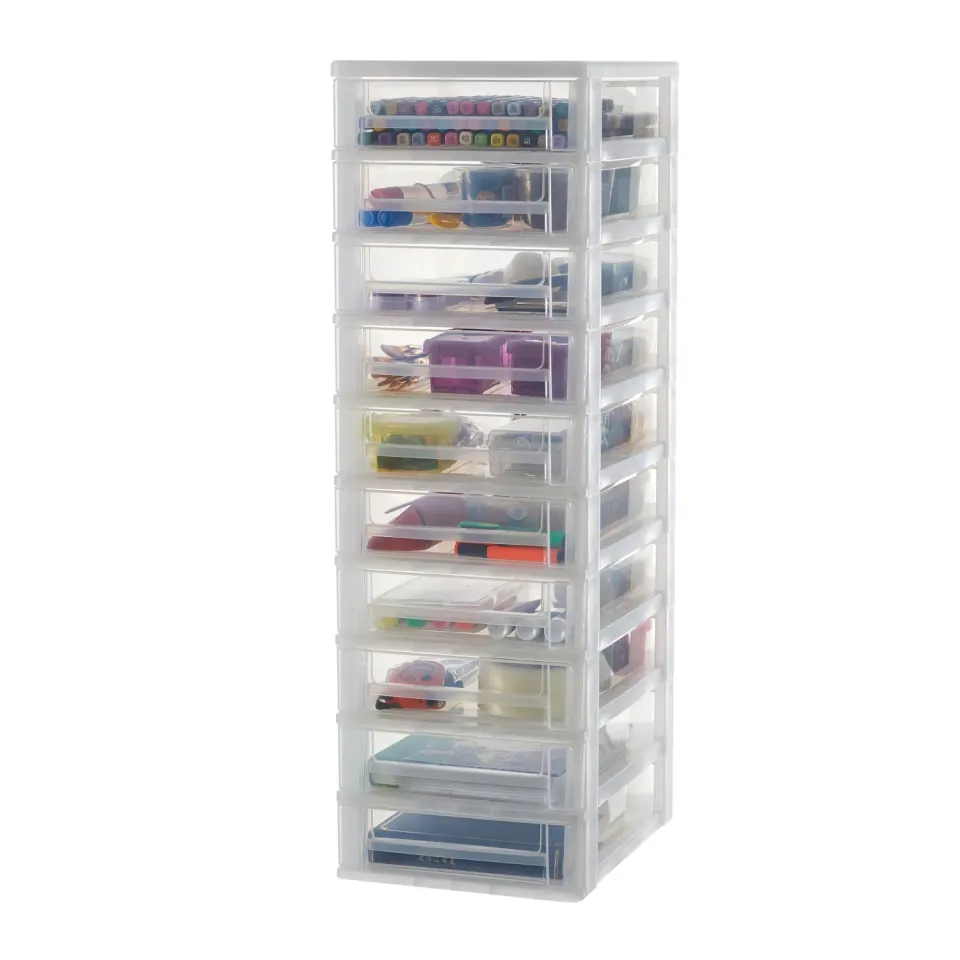 Iris Ohyama DDOCH-2100 Schubladenbox weiß 10x4L A4
