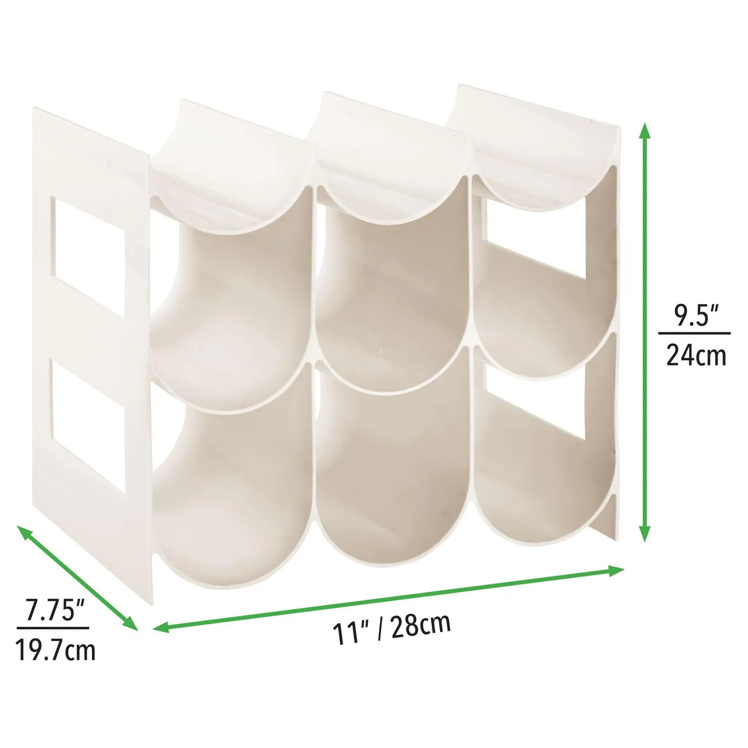 mDesign Weinregal für 9 Flaschen Creme BPA-frei