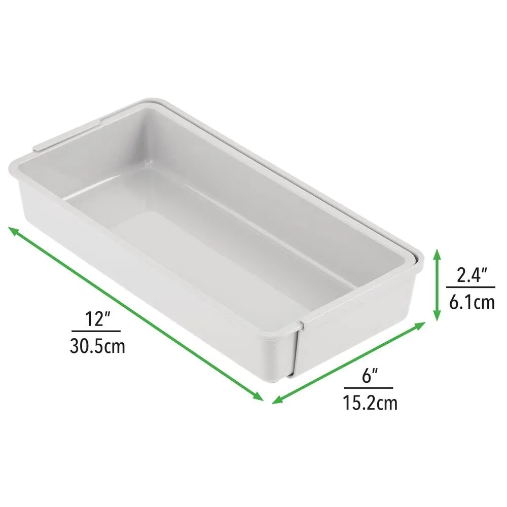 mDesign Schubladen Organizer 2er-Set hellgrau verstellbar