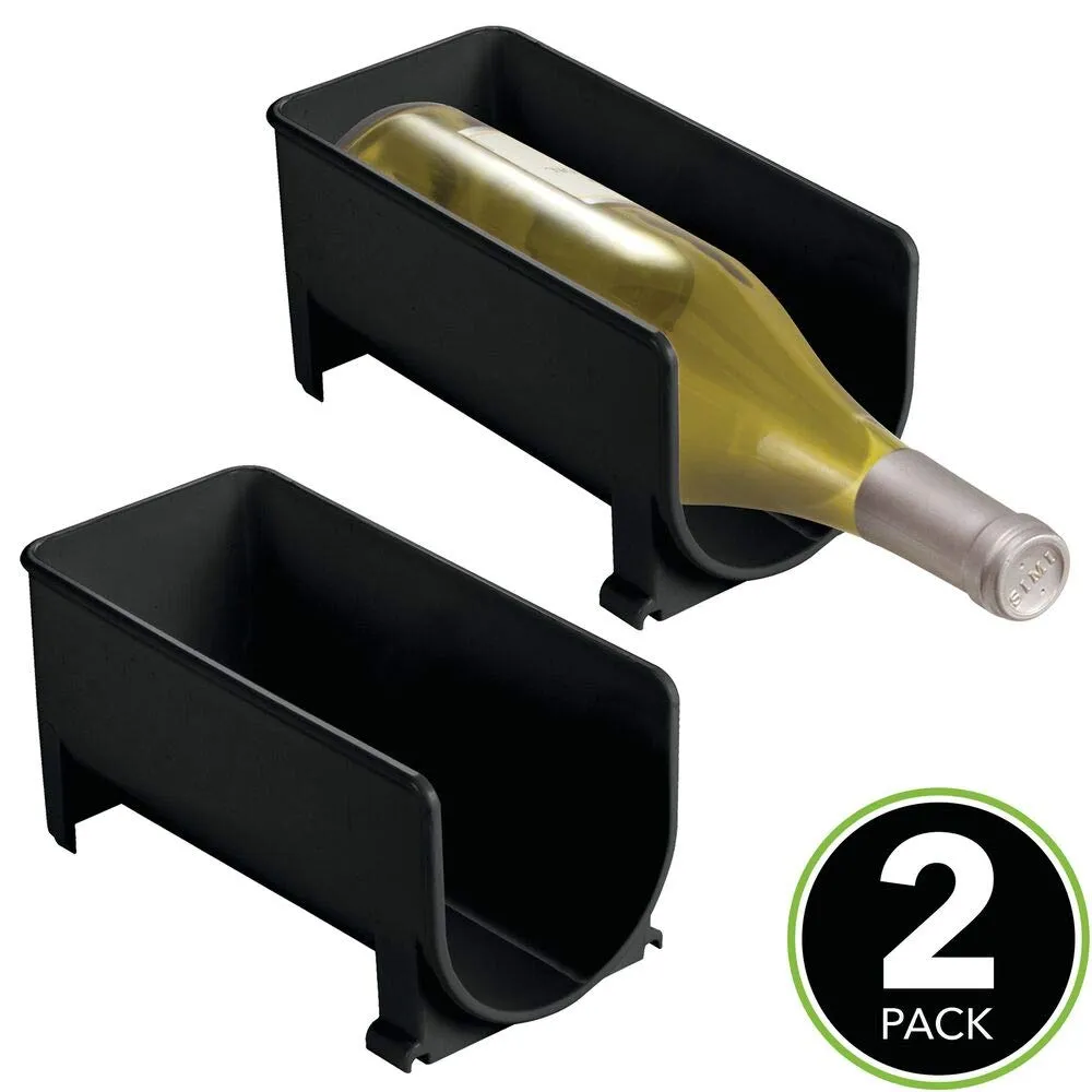mDesign Flaschenhalter Weinregal 2er-Set schwarz