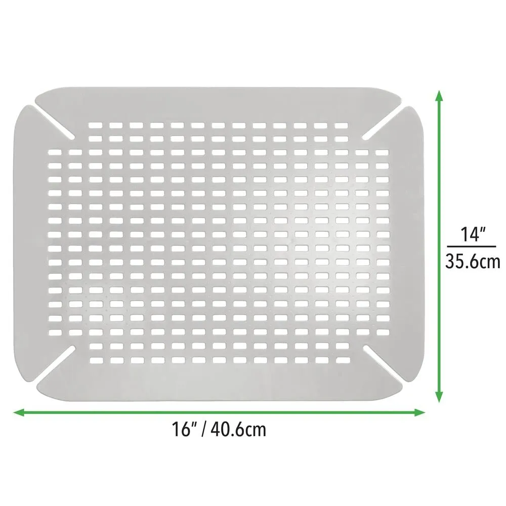 mDesign Spülbeckenmatte Grau 35,6x40,6 cm 2 Stück
