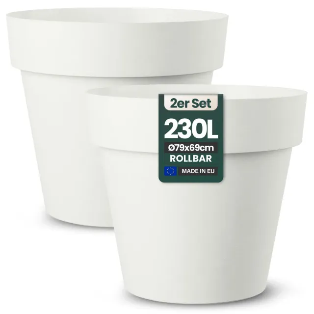 Kreher Like XXL Pflanzkübel Weiß 79 cm 2er Set