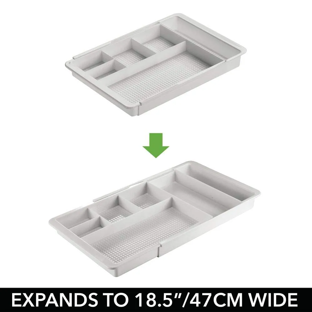 mDesign Schubladenbox Schreibtisch Organizer Hellgrau 7 Fächer