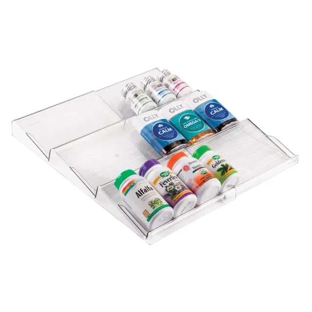 mDesign Schubladeneinsatz 3 Ebenen transparent ausziehbar