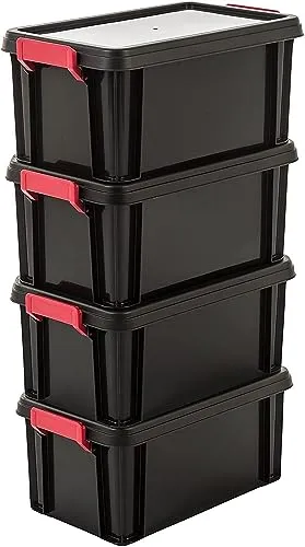 Iris Ohyama MBX-38 Aufbewahrungsbox 38L schwarz mit Deckel