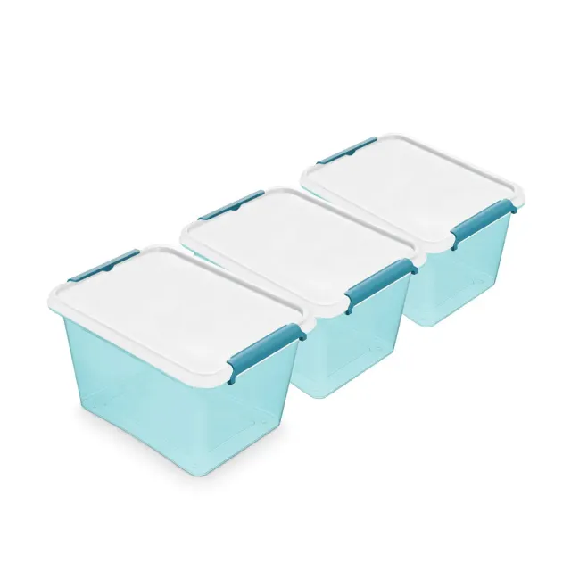 Kreher Arctic Blue 15,5 Liter Aufbewahrungsbox Blau 3er Set