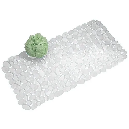 mDesign Badematte transparent PVC Duschmatte 34,9x67,3cm Saugnäpfe