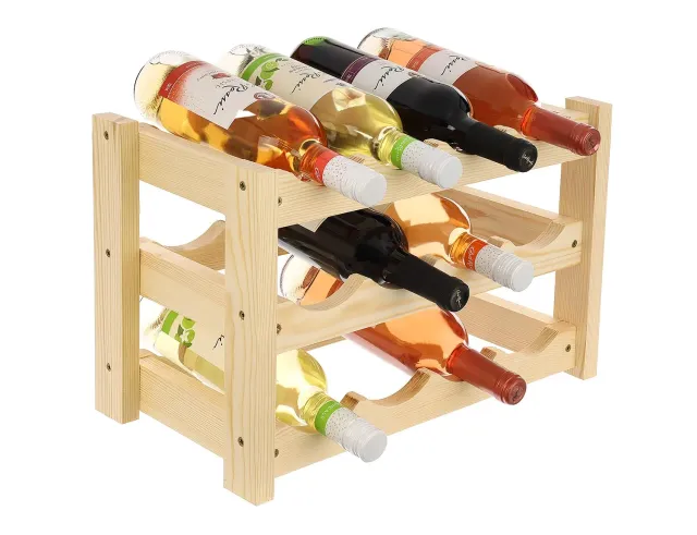 GoodFreshDecor Weinregal Holz für 12 Flaschen 43x24x29 cm Kiefer
