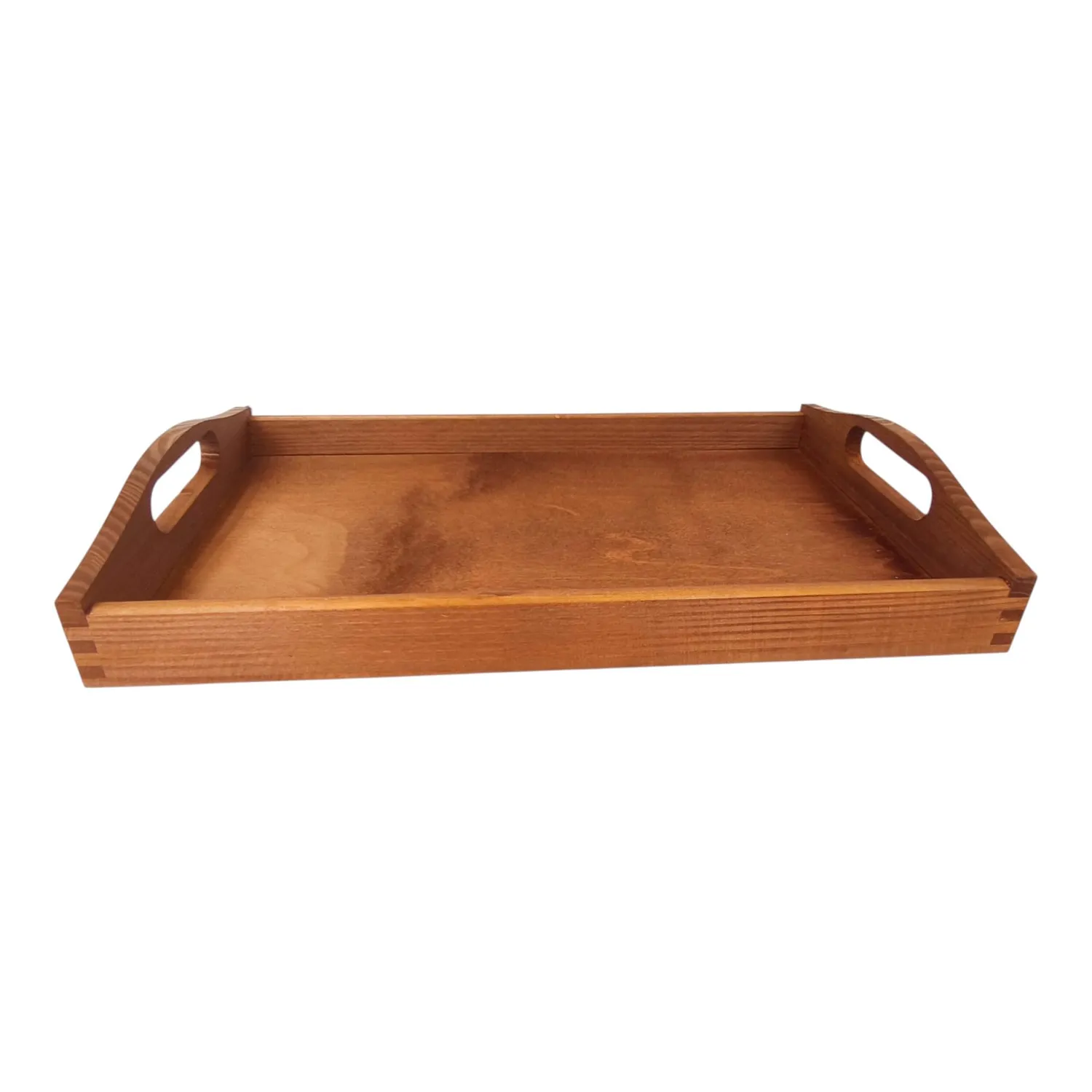 GoodFreshDecor Serviertablett Holz 40 cm braun Griffe