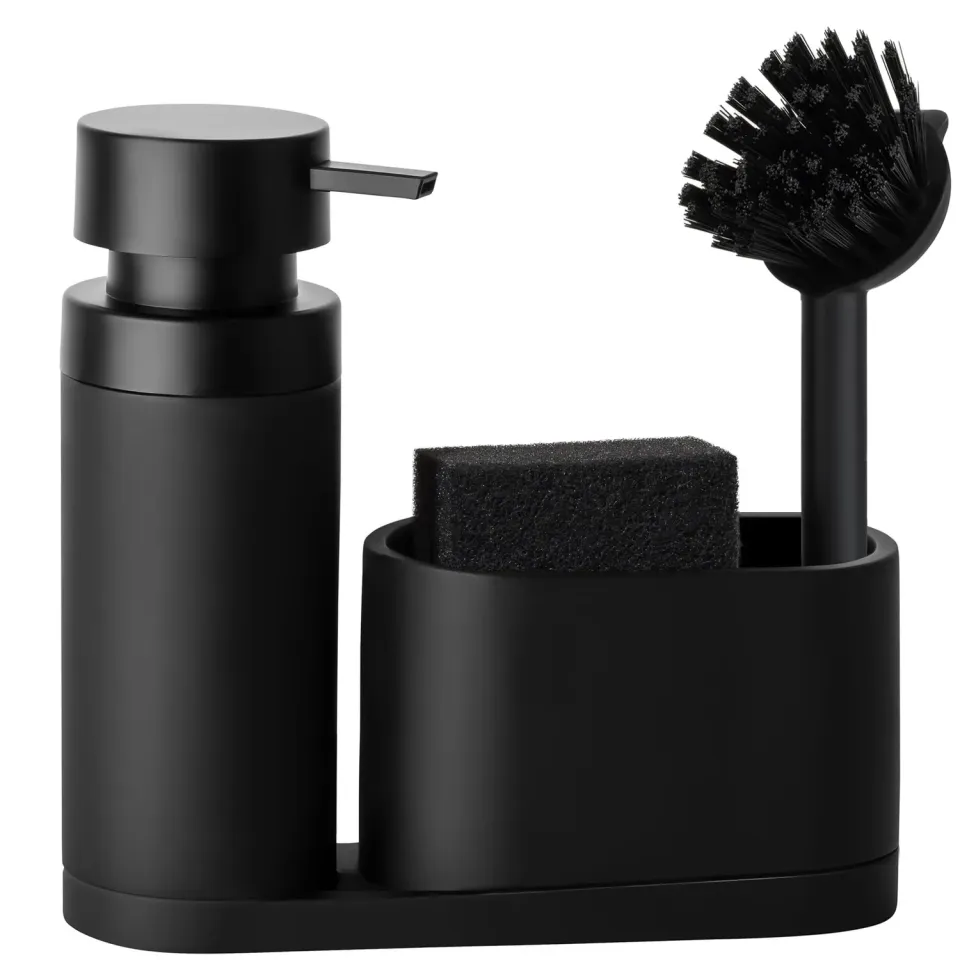 blackswedenhome Spülbecken Organizer Spül-Set schwarz matt Kunststein