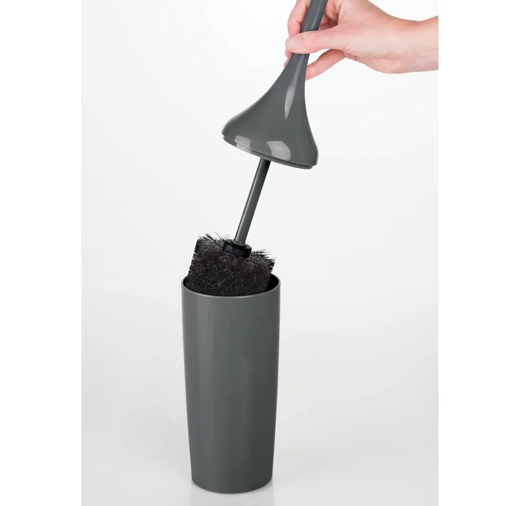 mDesign 01832 Toilettenbürste anthrazit mit Halter schmal