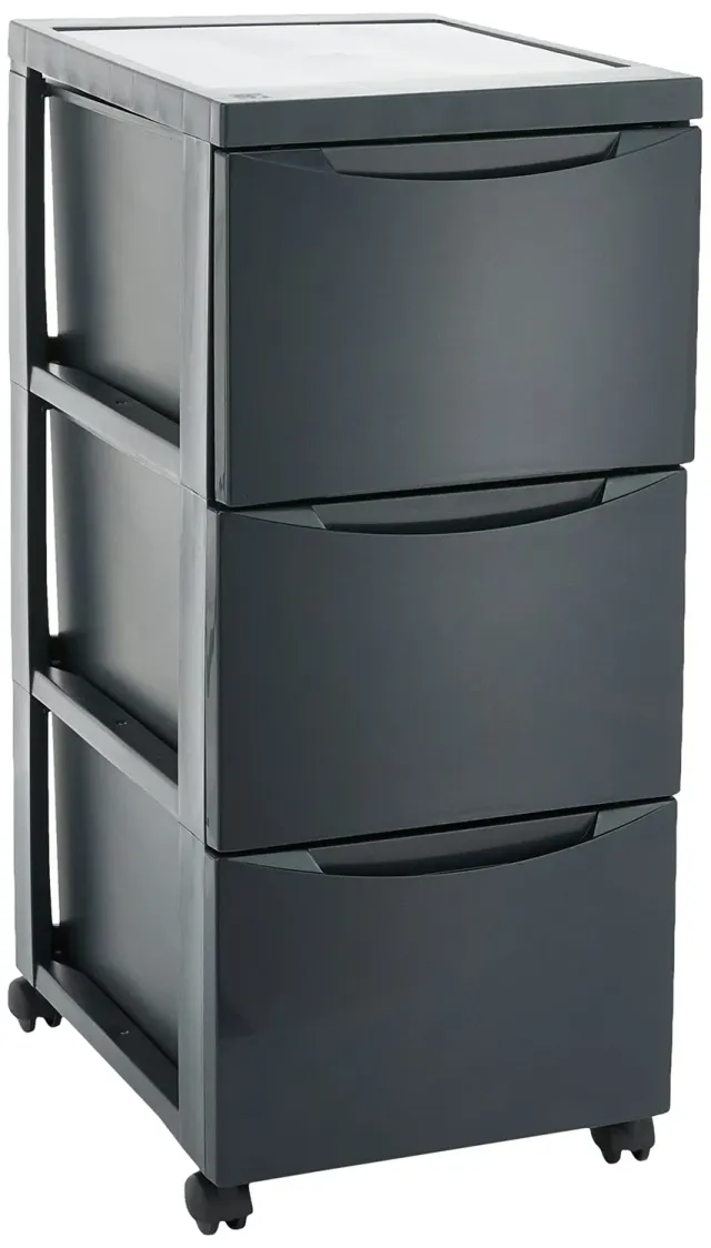 Iris Ohyama SCR-303 Rollcontainer 3 Schubladen Grau