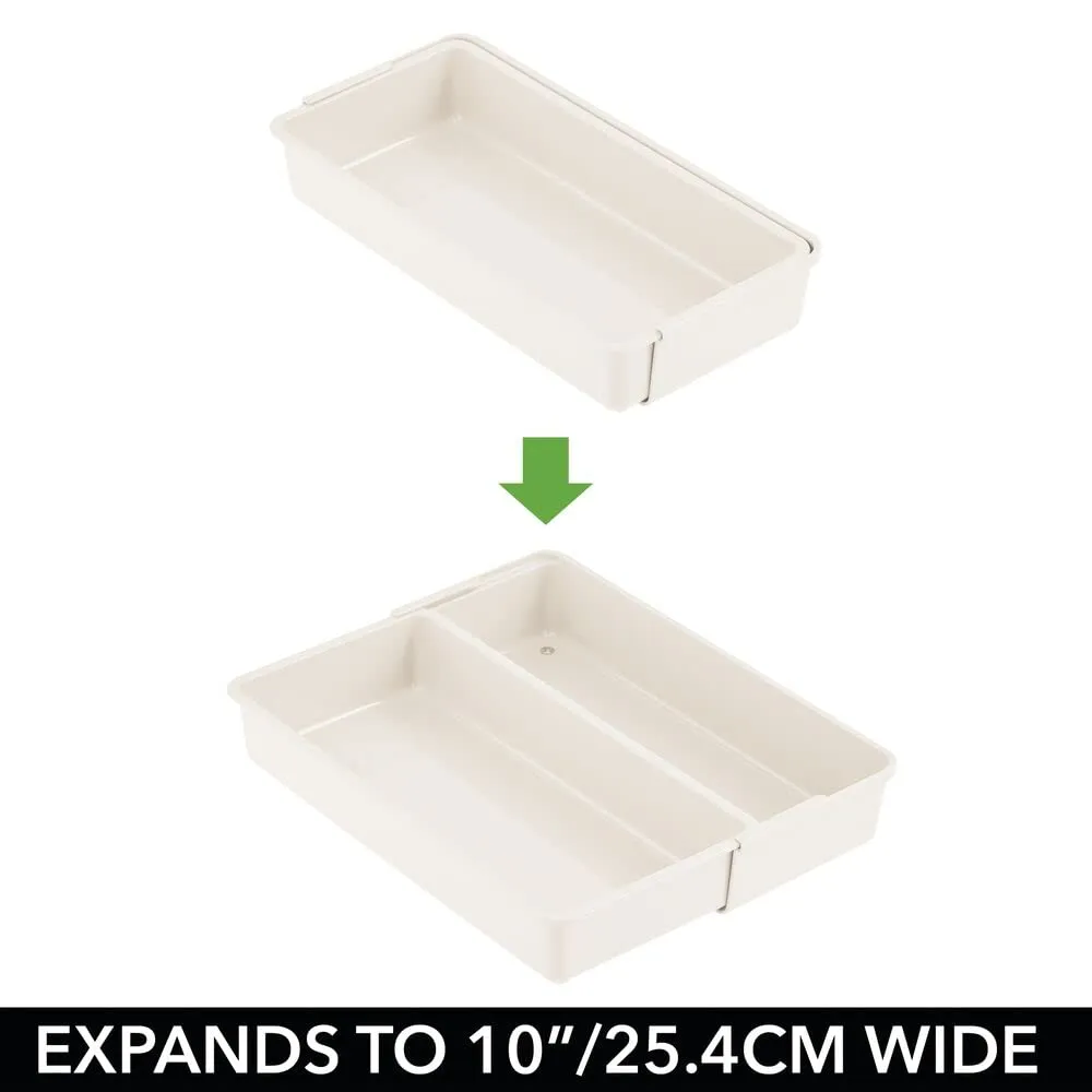 mDesign Schubladen Organizer 2er-Set creme verstellbar