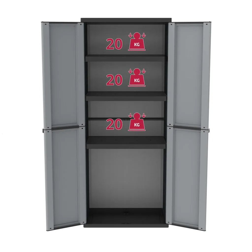 Kreher Joker Schrank-Set 2tlg grau Kunststoff abschließbar