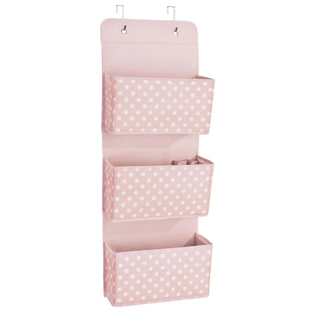 mDesign Hängeorganizer 2er-Set Tür rosa/weiß 3 Taschen