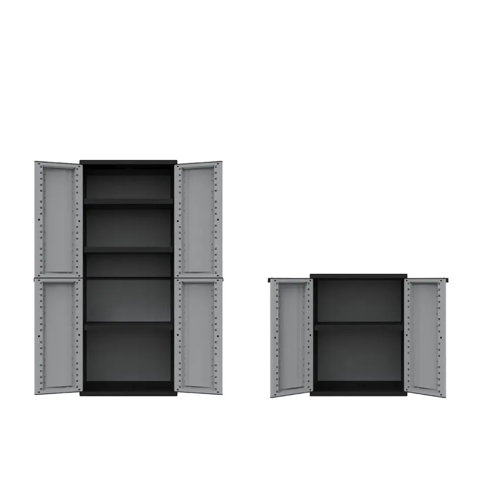 Kreher J Twist Schrank-Set Kunststoffschrank grau 2-teilig