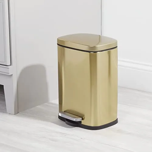 mDesign Tretmülleimer 5 L Edelstahl Mülleimer messingfarben