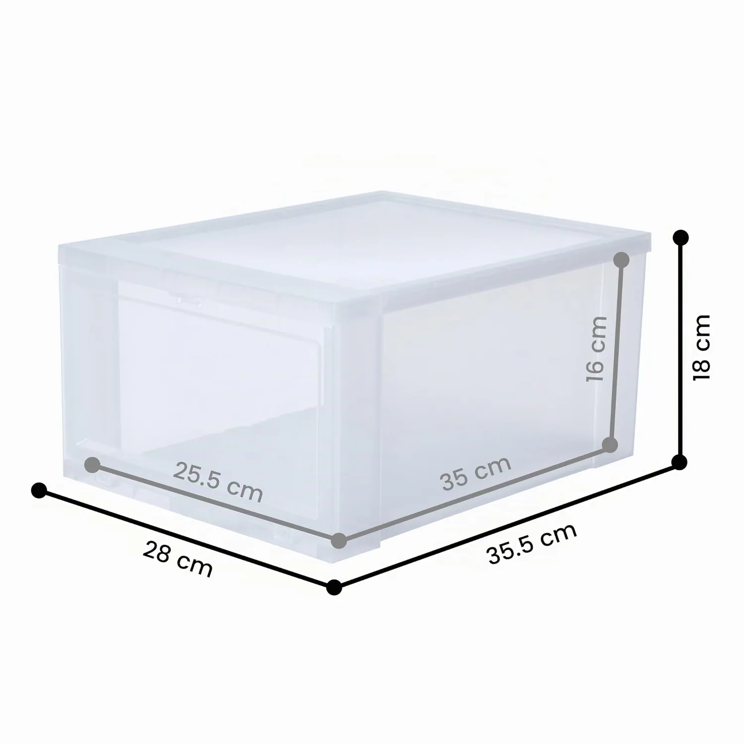 Iris Ohyama EUDF-M Schuhboxen 14L 3er-Set transparent stapelbar
