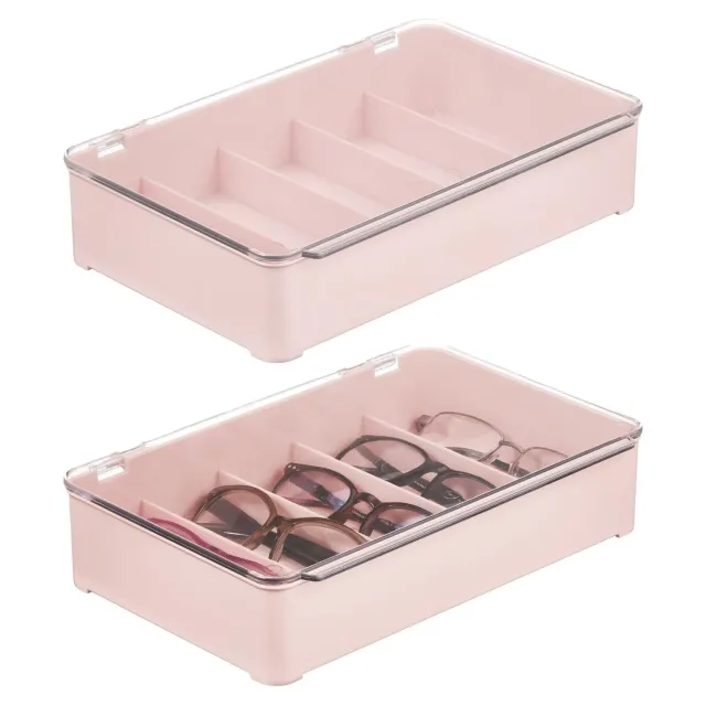 mDesign Brillenvitrine 2er-Set 5 Fächer stapelbar