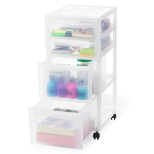 Iris Ohyama DC-322 Schubladenbox Rollen Mattweiß BPA-frei