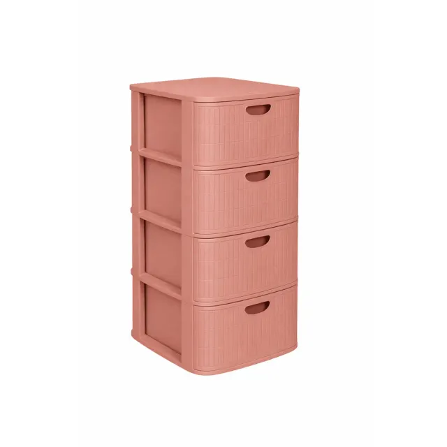 Kreher Domus Schubladenschrank 4 Schubladen Rot-Braun 40x40x81